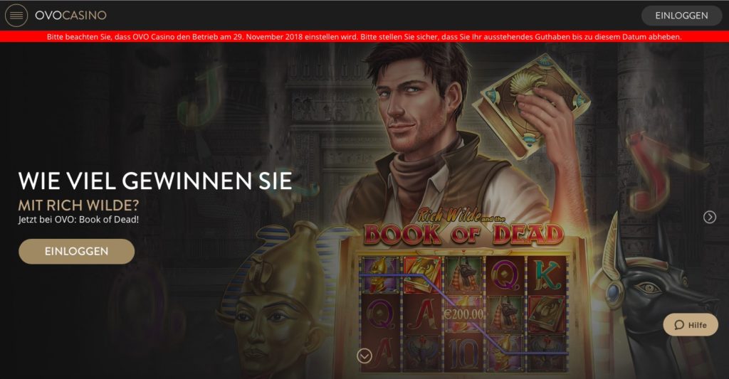 Schlechte Nachricht: Das OVO Casino schließt
