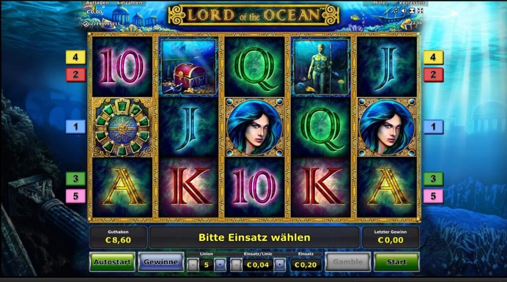 Aufbau des Lord of the Ocean Slots