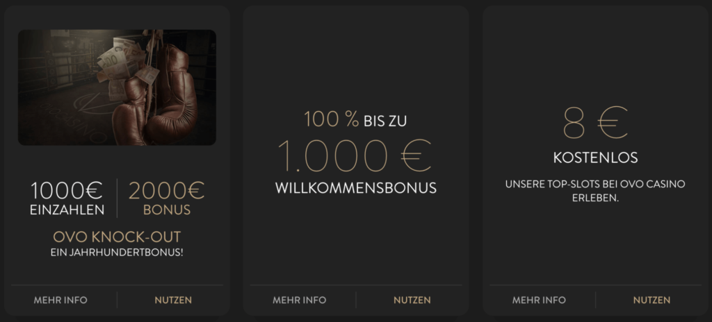 OVO Casino Bonus