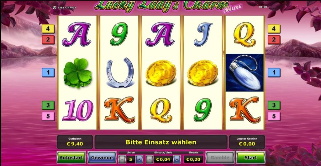 Aufbau des Lucky Lady Charm Slot