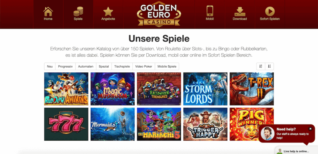 Spiele im Golden Euro Casino
