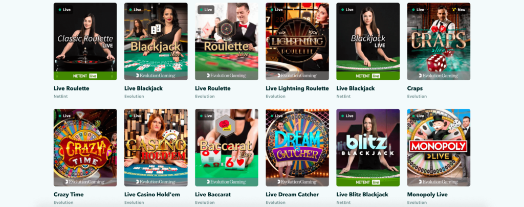 Live Casino bei Luckydays