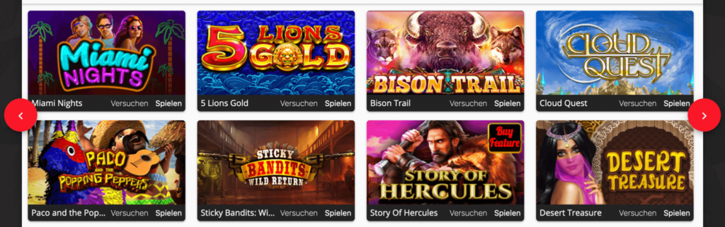 Spiele im Oshi Casino