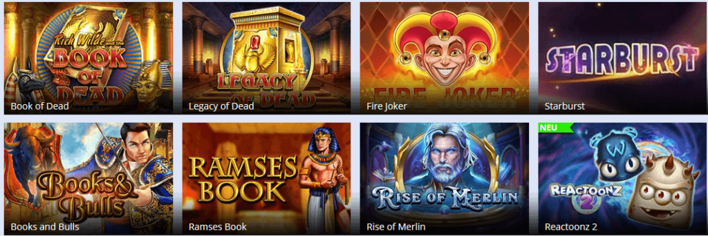 Spieleangebot bei Jackie Jackpot