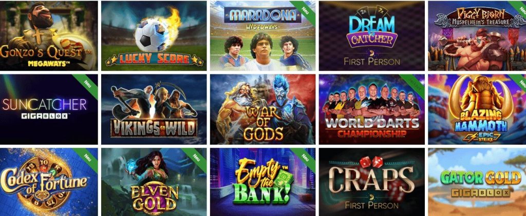 Vegaz Casino Spielübersicht