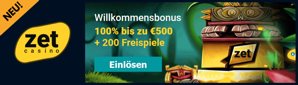 Zetcasino Willkommensbonus