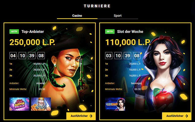 Tägliche Turniere und Aktionen im Zet Casino