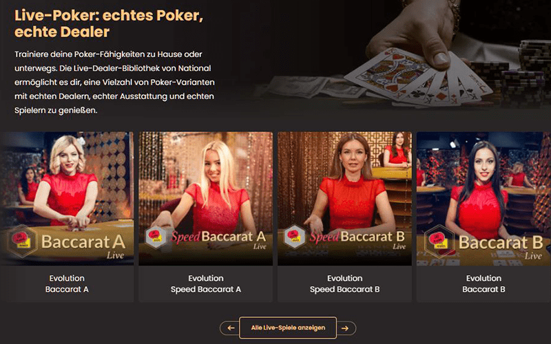 Live Poker bei Nationalcasino