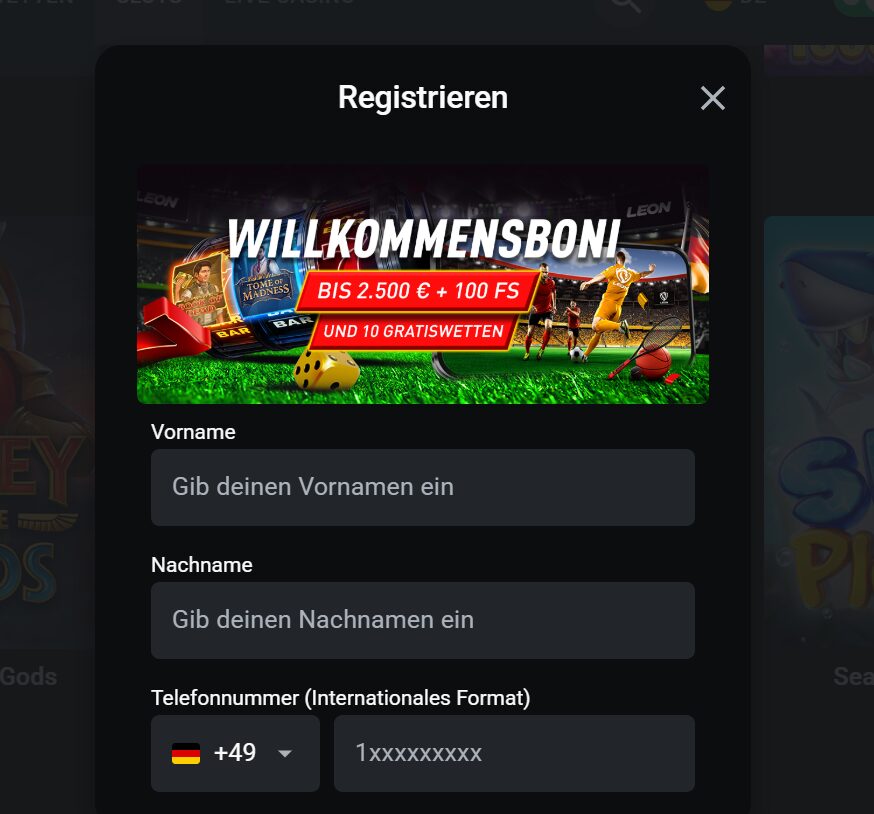Leon Bet registration